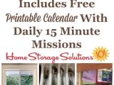 Declutter 365 From Home Storage solutions 101 Free Printable January Decluttering Calendar with Daily 15 Minute