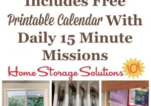 Declutter 365 From Home Storage solutions 101 Free Printable January Decluttering Calendar with Daily 15 Minute