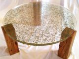 Decomposed Granite with Resin Translucent Resin Table top with Embedded Crushed Leaves by Fogliart