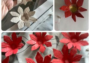 Decoraciones Navideñas Para Puertas Con Material Reciclable Carta N De Huevos Flores De Navidad Crafts Pinterest