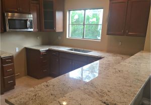 Demi Bullnose Granite Edge Cafe Creme Granite Countertop Remodel In Phoenix Az with Flat