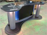 Desk and Tv Stand Set Wide Angle News Desk