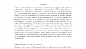 Destin Fl Sales Tax Rate Pdf Optimal Fuel Tax and Heterogeneity Of Cities