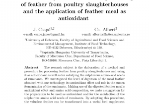 Difference Between Feather Down and Down Alternative Evaluation Of A Bacterial Feather Fermentation Product Feather