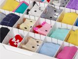 Diy Bra and Underwear Drawer organizer 6pcs Set Adjustable Wardrobe Drawer Divider Storage Clapboard for