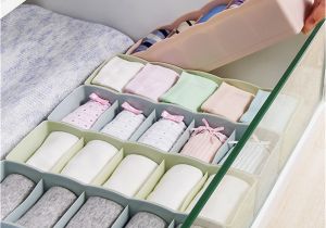 Diy Bra and Underwear Drawer organizer Practical 5grid Tie Bra Underwear socks Drawer Storage Box Jewelry