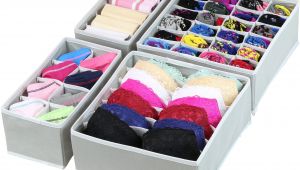 Diy Bra and Underwear Drawer organizer Simplehouseware Closet Underwear organizer Drawer Divider 4 Set