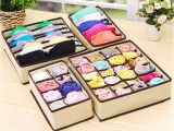 Diy Bra and Underwear Drawer organizer Storage Box Nonwoven Beige Drawer Dividers Closet organizers Bra