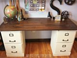 Diy Desk with File Cabinet Pottery Barn Inspired Desk Using Goodwill Filing Cabinets In 2019