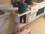 Diy toddler Step Stool with Rails Learning tower Ikea Little Helper Stool Sd toddler with