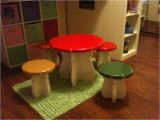 Diy toddler Step Stool with Rails Plans Diy Kids Mushroom Table and toad Stools Updated Outdoors Diy