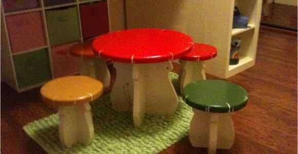 Diy toddler Step Stool with Rails Plans Diy Kids Mushroom Table and toad Stools Updated Outdoors Diy