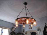 Diy Wagon Wheel Ceiling Fan Mason Jar Wagon Wheel Chandelier Ebay