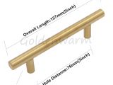 Drawer Pulls 2 Inch Hole Spacing Brushed Brass Gold Kitchen Cabinet Handles Ls201gd76 Furniture