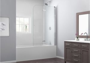 Dreamline Shower Doors Reviews Dreamline Aqua Fold 36 Quot X 58 Quot Hinged Frameless Tub Door