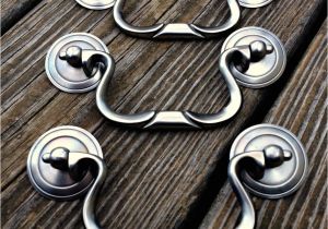 Drop Bail Pulls for Dressers Swan Neck Silver Drawer Pulls Kbc Drop Bail Pulls Satin Nickel Etsy