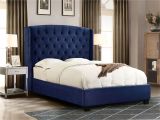 Eastern King Bed Versus California King Majestic Eastern King Tufted Bed In Royal Navy Velvet with Nail Head