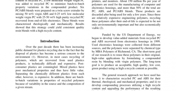 Electronics Recycling Richmond Va Pdf Processing and Characterization Of Recycled Pc Abs Blends with