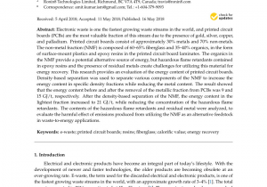 Electronics Recycling Richmond Va Pdf Use Of Gravity Separation In Metals Concentration From Printed