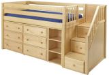 Enclosed Beds for Adults Great 1 Storage Bed with Stairs In Natural by Maxtrix 610