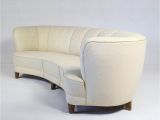 English Roll Arm sofa with Tight Back Danish Vintage Curved Banana sofa 1950s sofas Armchairs Ottomans