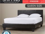 Extra Strong Bed Frame New Bed Frame Queen Size Pu Leather Wooden Slat High Padded Head