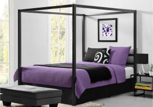 Extra Sturdy Queen Bed Frame Queen Size Modern Canopy Bed In Sturdy Grey Metal Bedroom Decor