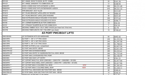 Ez Dock Price List 2015 Prices Home Ez Dock