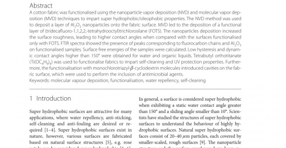 Fabric Stores In Lubbock Texas Pdf Ultra Oleophobic Cotton Fabric Prepared Using Molecular and