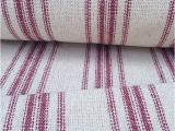 Feedsack Fabric by the Yard Grain Sack Fabric Red Stripes Vintage Inspired sold by the