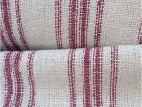 Feedsack Fabric by the Yard Grain Sack Fabric sold by the Yard Red Stripes Vintage
