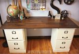 File Cabinet Corner Desk Diy Pottery Barn Inspired Desk Using Goodwill Filing Cabinets In 2019