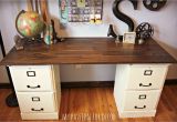 File Cabinet Desk Diy Pottery Barn Inspired Desk Using Goodwill Filing Cabinets In 2019