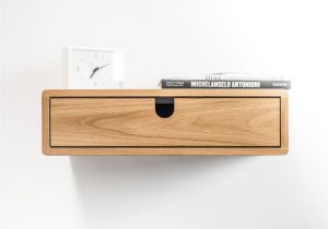 Floating Nightstand Diy Plans Floating Nightstand with 1 Drawer In Oak Scandinavian Design