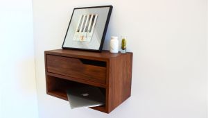 Floating Nightstand with Drawer Diy Floating Nightstand with Shelf Walnut Hardwood 20 L Mid Century