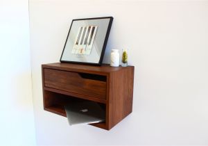 Floating Nightstand with Drawer Diy Floating Nightstand with Shelf Walnut Hardwood 20 L Mid Century