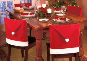 Forros Para Sillas De Fiesta Baratos Compre Cubiertas De La Silla De Navidad Papa Noel Red Hat Para La