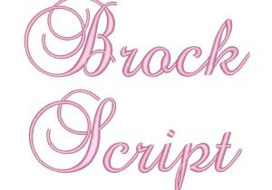 Free Bx Embroidery Fonts 3 Size Brock Script Embroidery Font Bx Fonts Machine