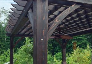 Freestanding Outdoor Curtain Rod with Post Set Cherry Hill Pergola Options 20 X 14 Redwood Electrical Wiring
