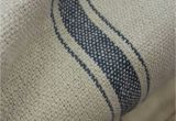 French Feed Sack Fabric by the Yard French Grain Sack Fabric Farmhouse Cream Fabric Blue 3
