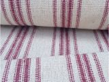 French Feed Sack Fabric by the Yard Grain Sack Fabric Red Stripes Vintage Inspired sold by the