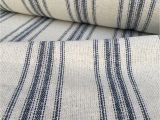 French Feed Sack Fabric by the Yard Grain Sack Fabric sold by the Yard Blue Stripe Vintage