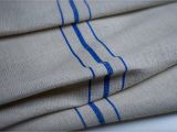 French Feed Sack Fabric by the Yard Vintage French Grain Sack Fabric Last 1 Yard Blue Stripes