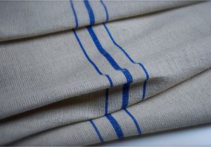 French Feed Sack Fabric by the Yard Vintage French Grain Sack Fabric Last 1 Yard Blue Stripes