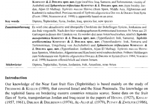 Fruit Fly Bar Pro Pdf the Fruit Flies Diptera Tephritidae Of Syria Jordan and Iraq