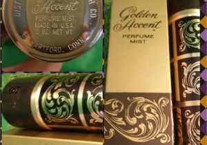 Fuller Brush Products.com Vintage Fuller Brush Golden Accent Perfume Mist Bottle and Box 2 Oz