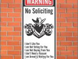 Funny No soliciting Signs for Homes Warning No soliciting Sign Funny Sign 12 X 24 Aluminum