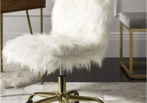 Furry Desk Chair No Wheels Furniture Lovely White Fur Desk Chair for Your Home