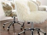 Furry Desk Chair No Wheels Ivory Furlicious Wingback Desk Chair Pbteen