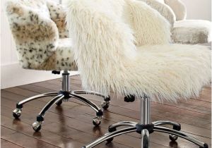 Furry Desk Chair No Wheels Ivory Furlicious Wingback Desk Chair Pbteen